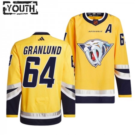 Nashville Predators tröja Mikael Granlund 64 Adidas 2022-23 Gul Reverse Retro 2.0 Authentic - NHL Tröjor Barn